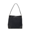 Shoulder Bag Shoulder Hobo Black Monogrammed Canvas