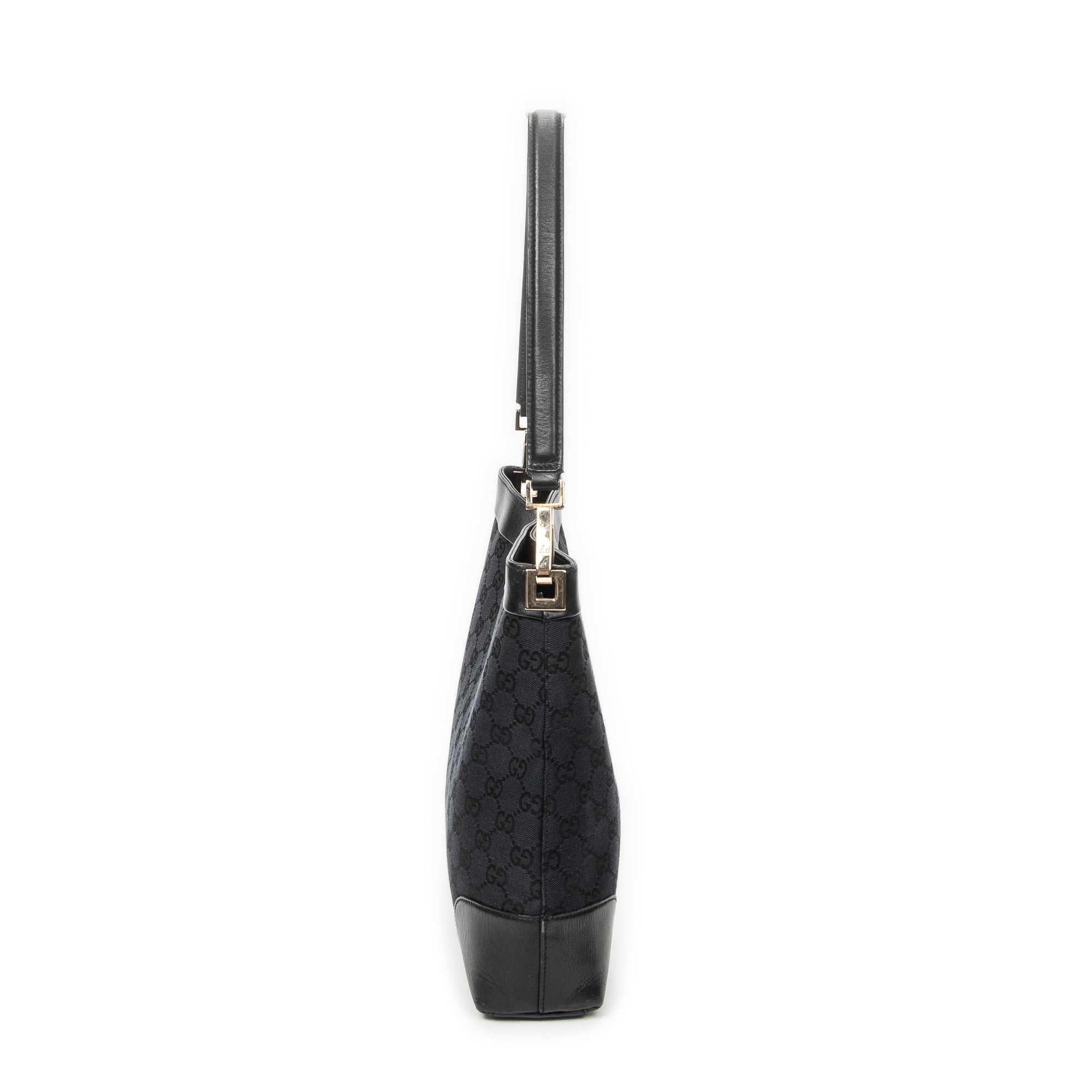 Shoulder Bag Shoulder Hobo Black Monogrammed Canvas