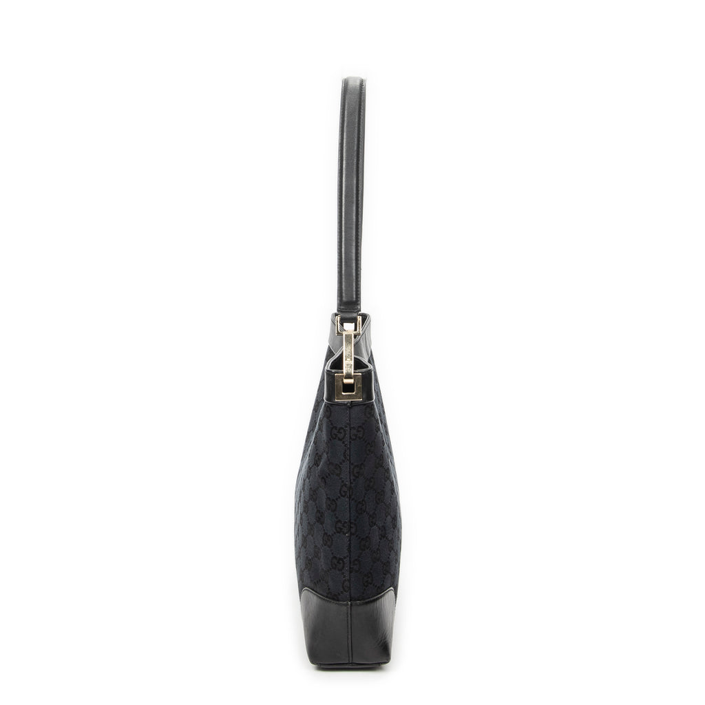 Shoulder Bag Shoulder Hobo Black Monogrammed Canvas