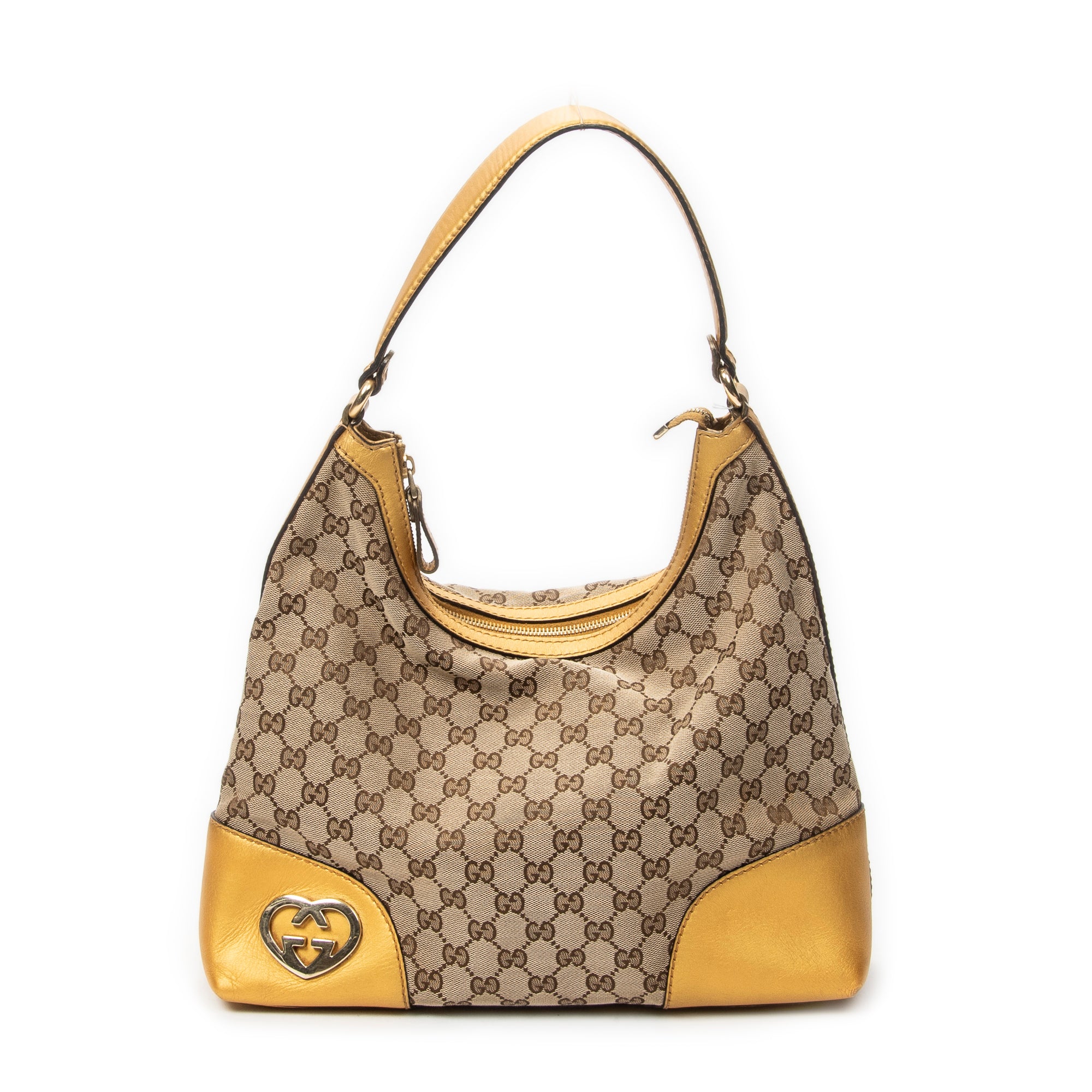 Shoulder Bag Medium Lovely Heart Hobo Yellow Monogrammed Canvas