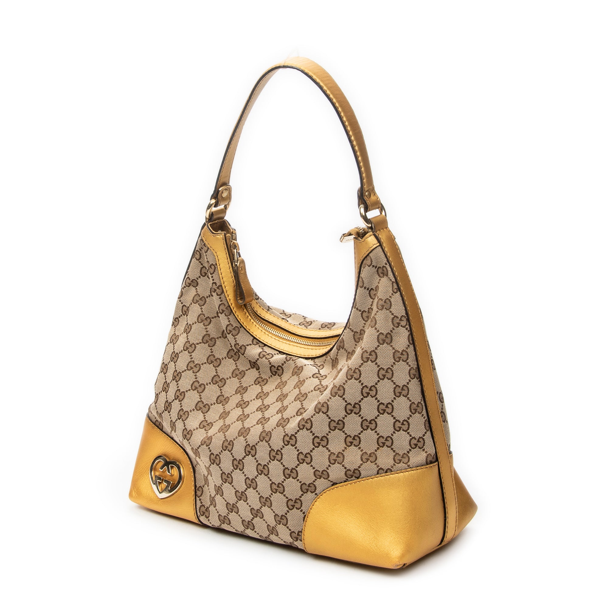 Shoulder Bag Medium Lovely Heart Hobo Yellow Monogrammed Canvas