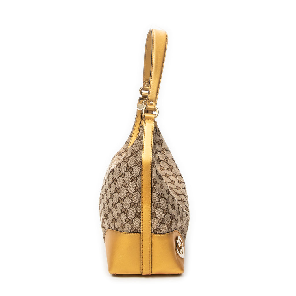 Shoulder Bag Medium Lovely Heart Hobo Yellow Monogrammed Canvas