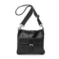 Shoulder Bag Anagram Front Pocket Messenger Black Grained Calfskin Leather