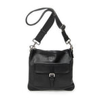 Shoulder Bag Anagram Front Pocket Messenger Black Grained Calfskin Leather