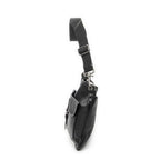 Shoulder Bag Anagram Front Pocket Messenger Black Grained Calfskin Leather