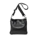 Shoulder Bag Anagram Front Pocket Messenger Black Grained Calfskin Leather