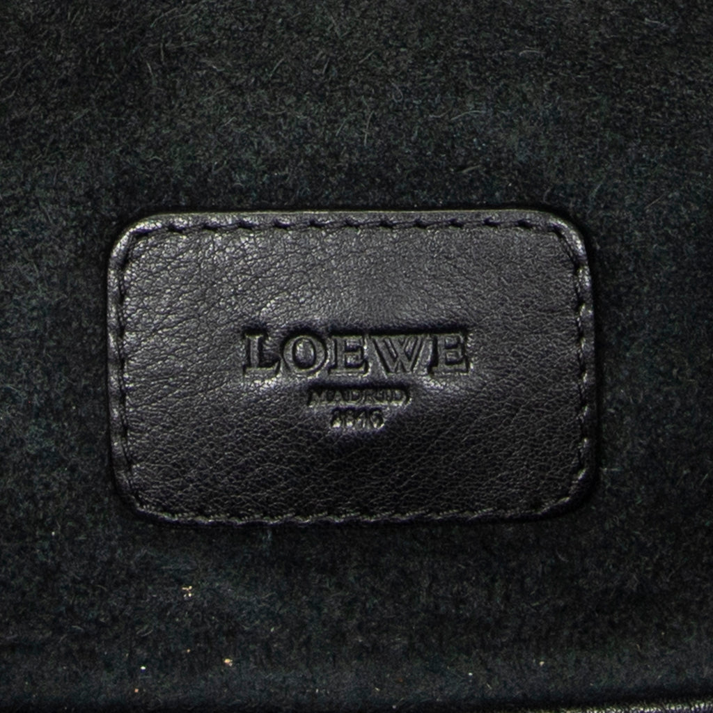 Shoulder Bag Anagram Front Pocket Messenger Black Grained Calfskin Leather