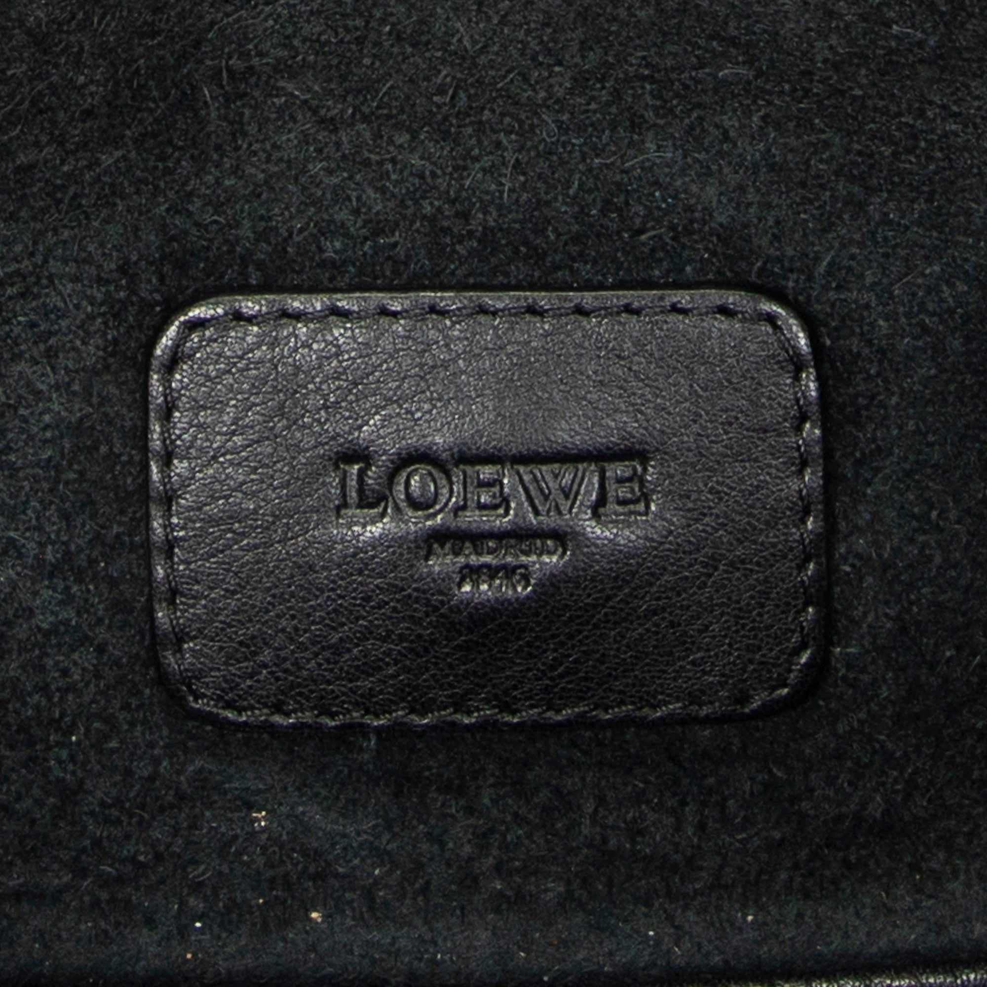Shoulder Bag Anagram Front Pocket Messenger Black Grained Calfskin Leather