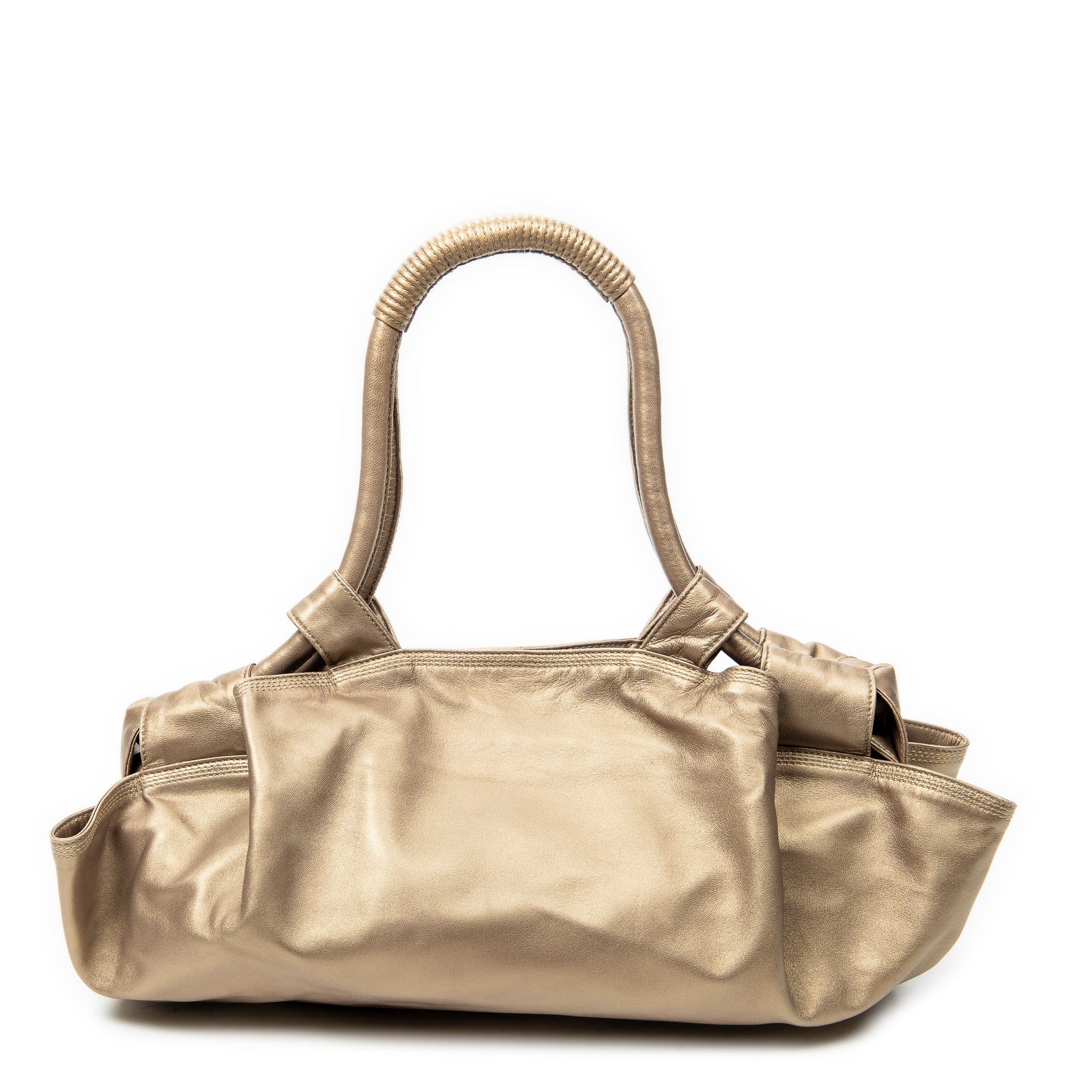 Shoulder Bag Aire Brisa Hobo Gold Calfskin Leather