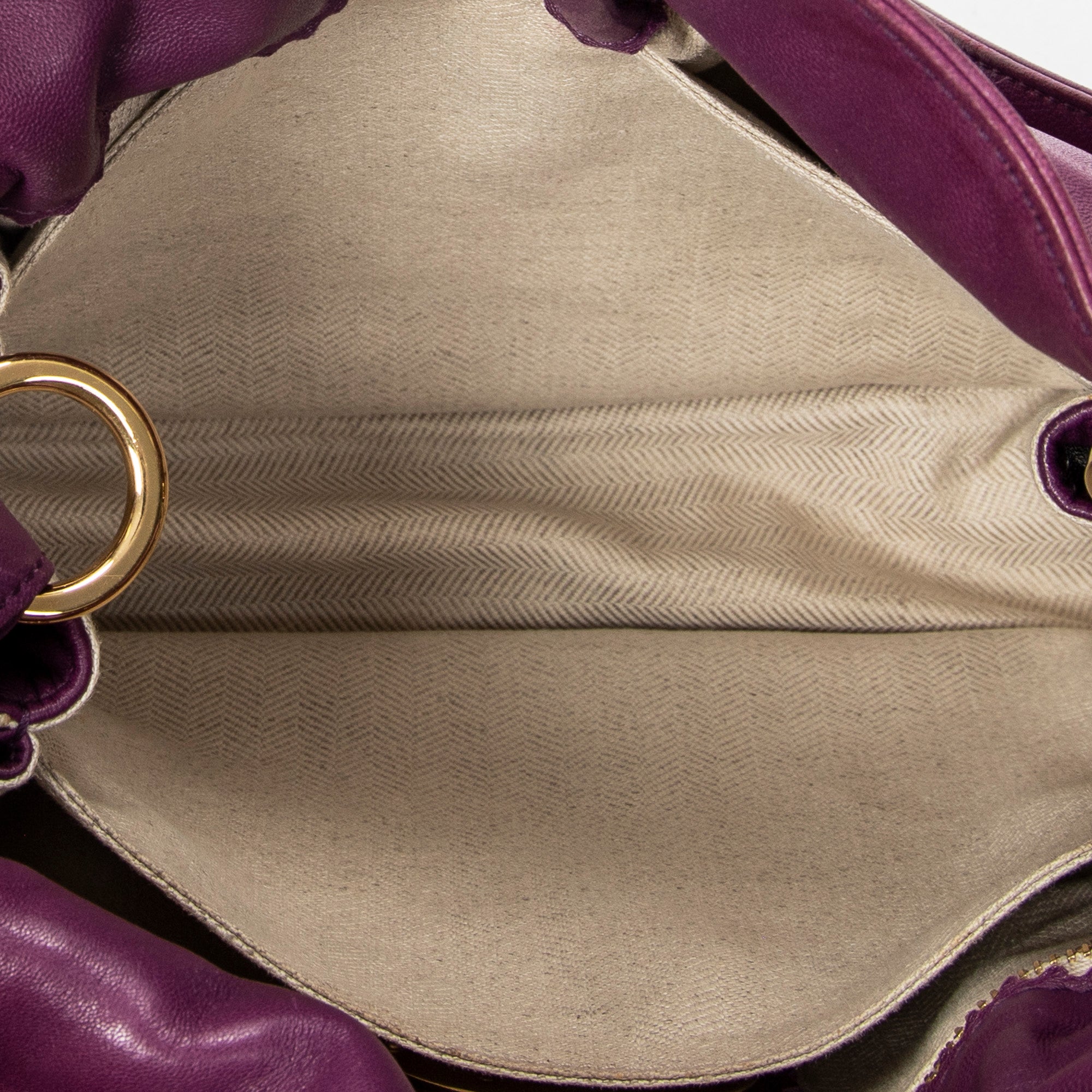 Shoulder Bag Small Tassel Flamenco Purple Smooth Calfskin Leather