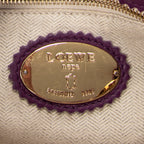 Shoulder Bag Small Tassel Flamenco Purple Smooth Calfskin Leather