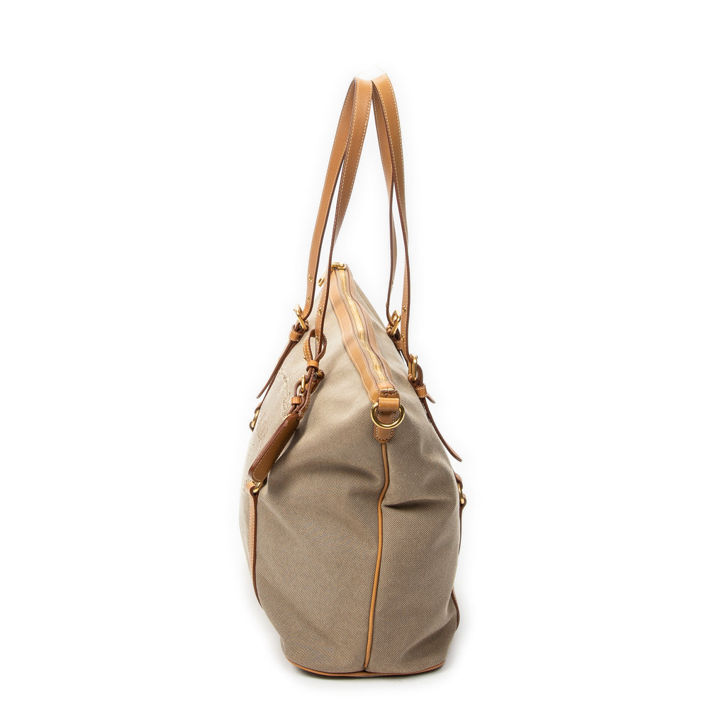 Shoulder Bag Jacquard Shopping Tote Beige Jacquard Canvas