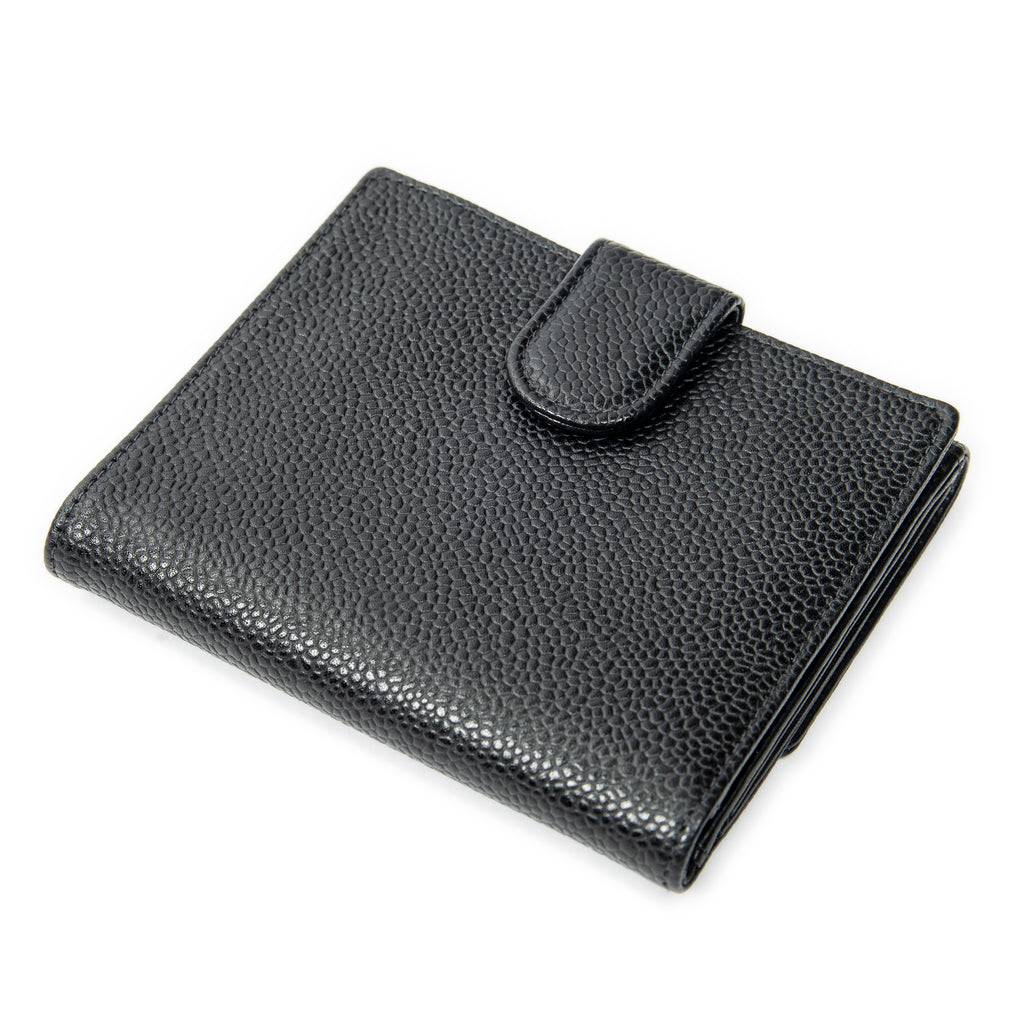 Wallet Timeless Compact Bifold Wallet Black Caviar Leather
