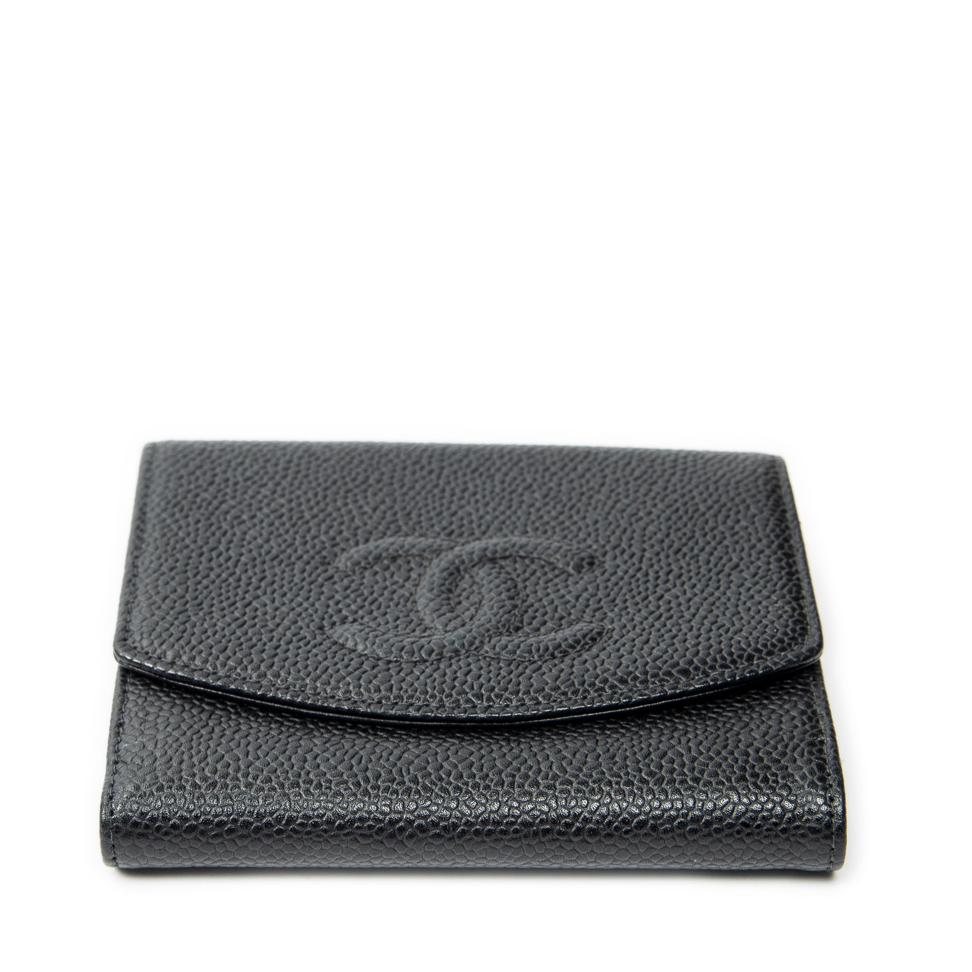 Wallet Timeless Compact Bifold Wallet Black Caviar Leather