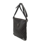 Shoulder Bag Abbey D-Ring Crossbody Dark Brown Monogrammed Denim Canvas
