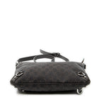 Shoulder Bag Abbey D-Ring Crossbody Dark Brown Monogrammed Denim Canvas