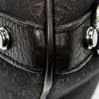 Shoulder Bag Abbey D-Ring Crossbody Dark Brown Monogrammed Denim Canvas
