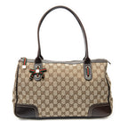 Shoulder Bag Medium Web Princy Tote Brown Monogrammed Canvas