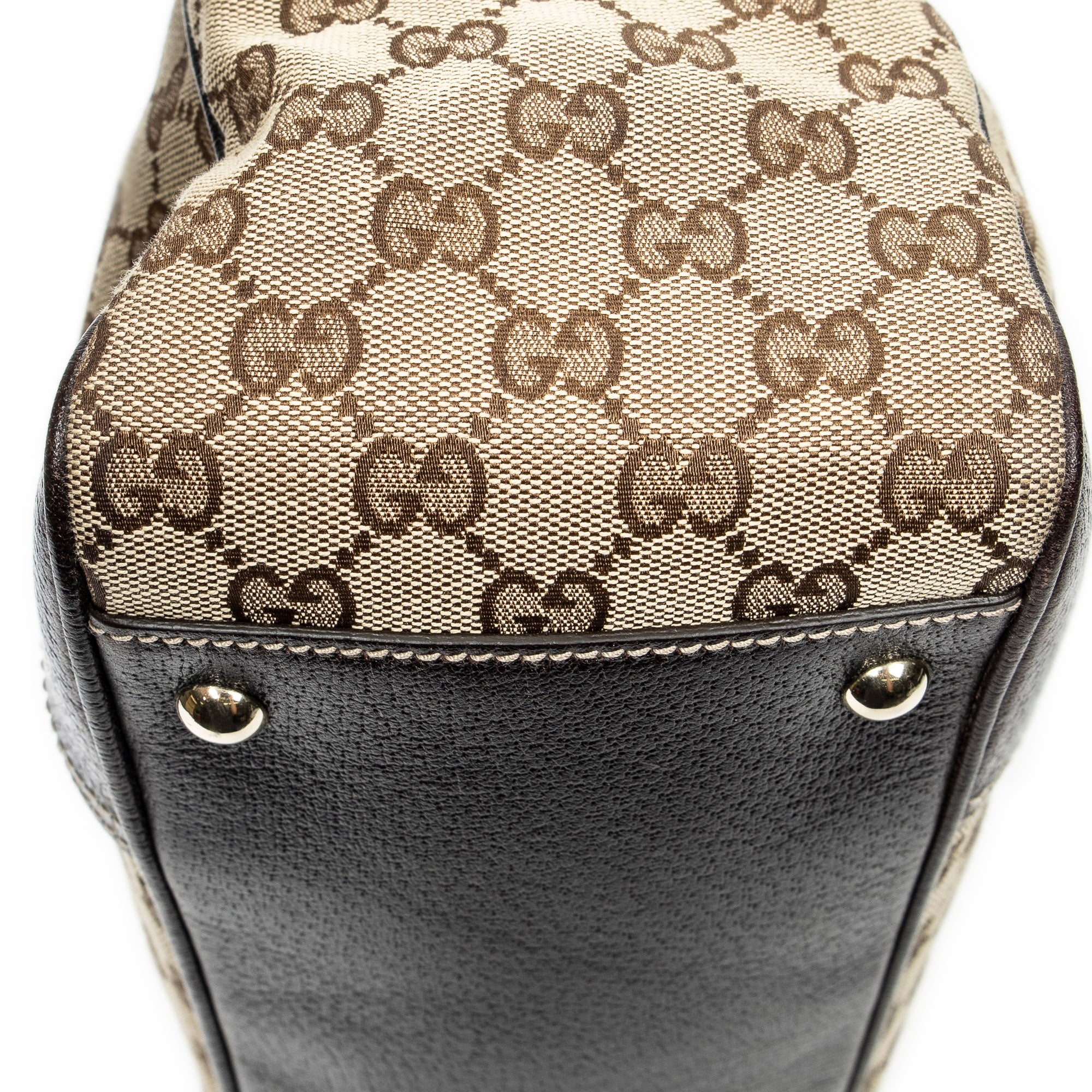 Shoulder Bag Medium Web Princy Tote Brown Monogrammed Canvas