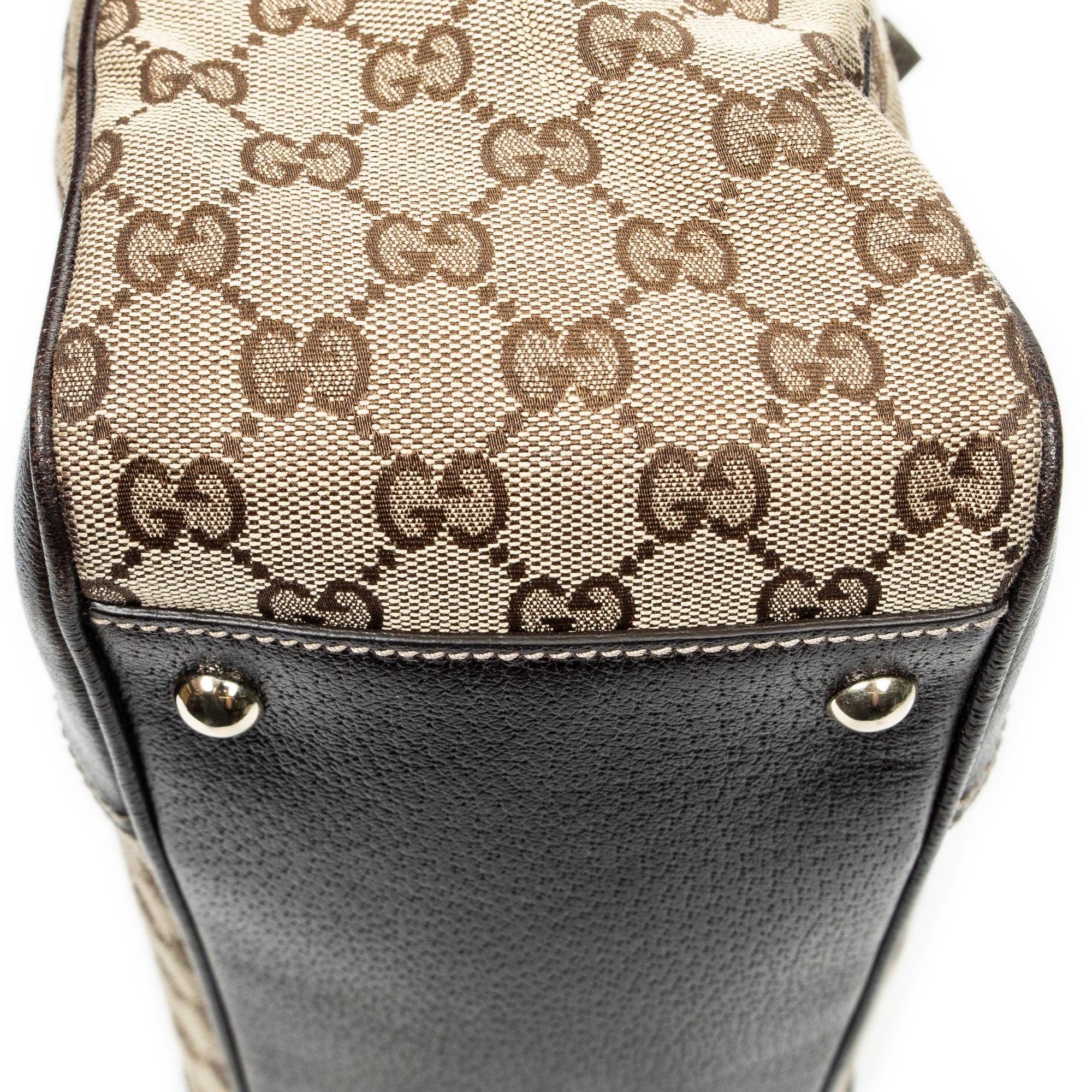 Shoulder Bag Medium Web Princy Tote Brown Monogrammed Canvas