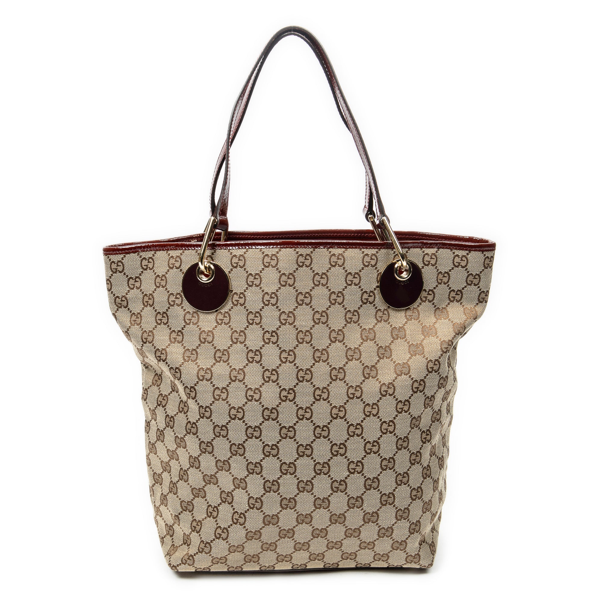 Shoulder Bag Eclipse Tall Tote Maroon Monogrammed Canvas