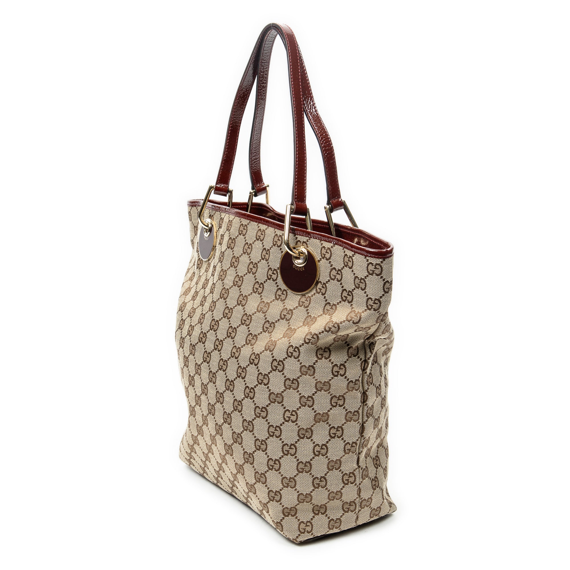 Shoulder Bag Eclipse Tall Tote Maroon Monogrammed Canvas
