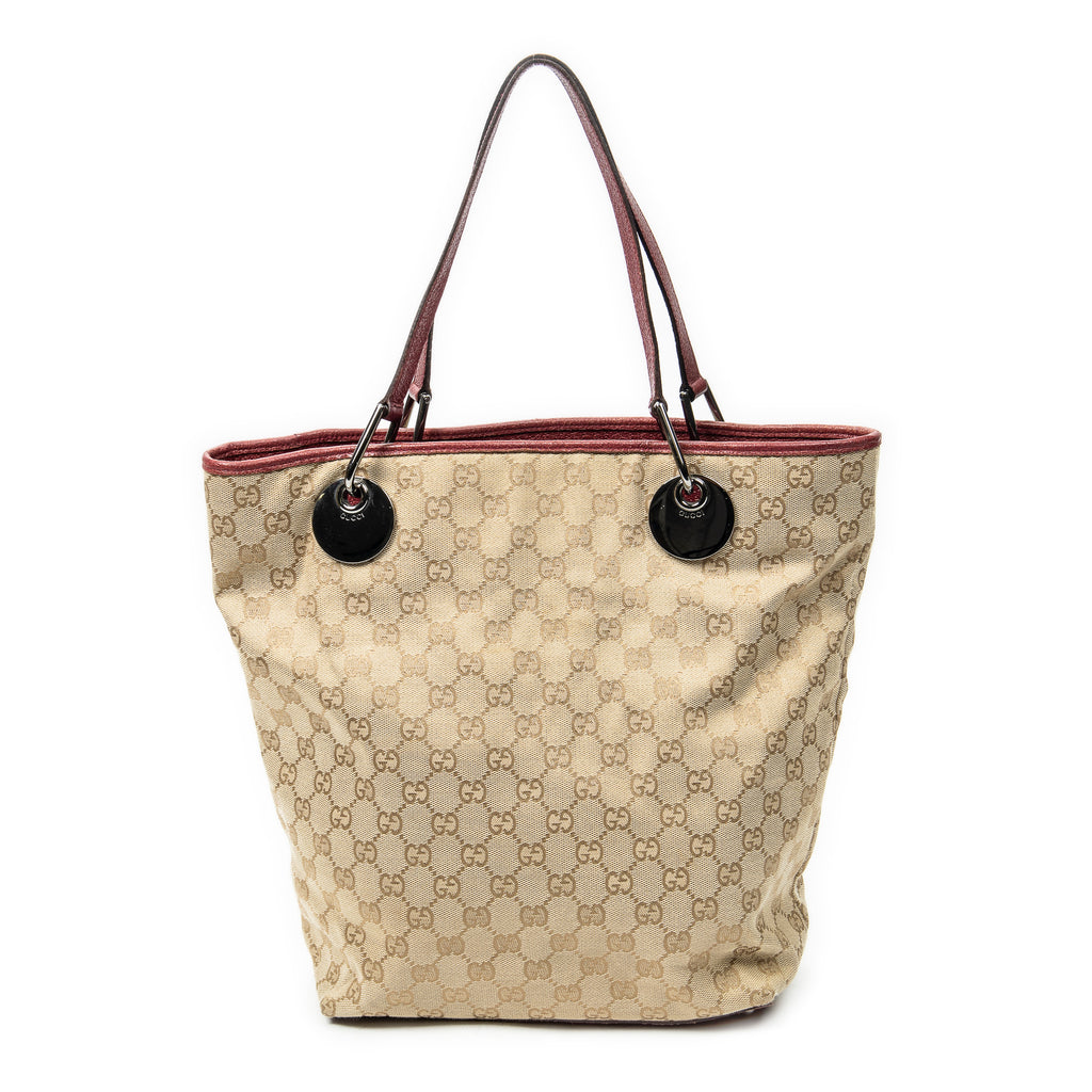 Shoulder Bag Eclipse Tall Tote Raspberry Pink Monogrammed Canvas
