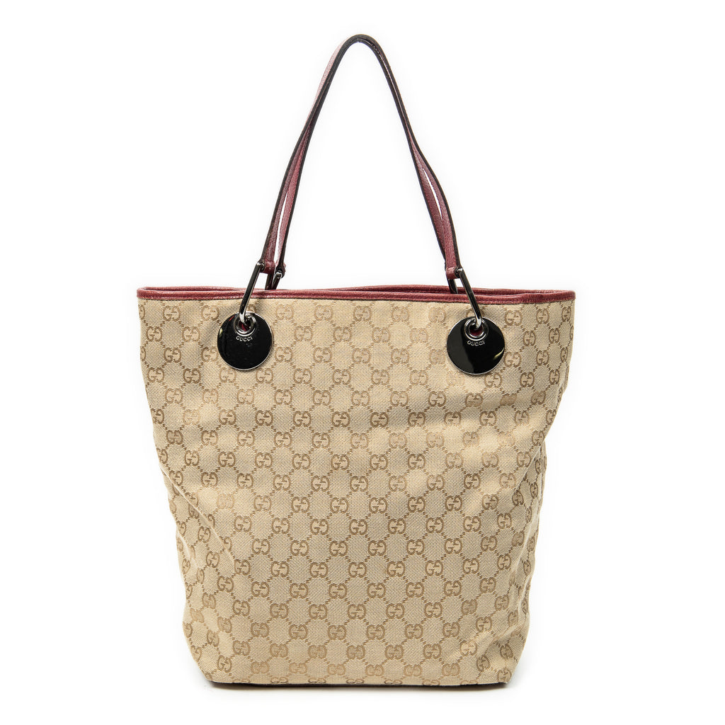 Shoulder Bag Eclipse Tall Tote Raspberry Pink Monogrammed Canvas