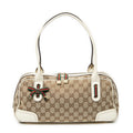 Shoulder Bag Web Princy Boston White Monogrammed Canvas