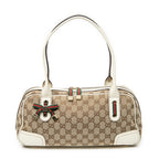 Shoulder Bag Web Princy Boston White Monogrammed Canvas
