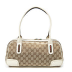 Shoulder Bag Web Princy Boston White Monogrammed Canvas
