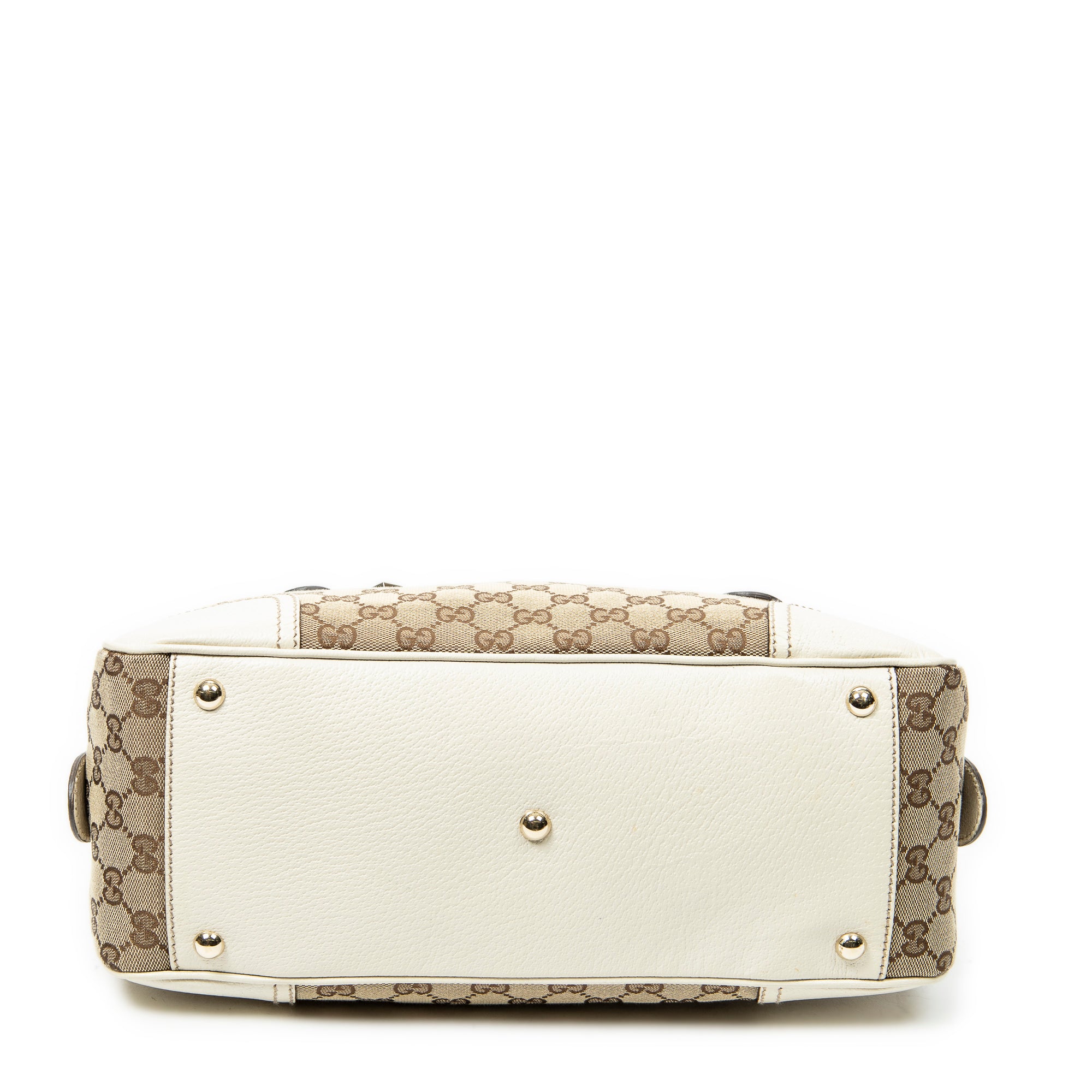 Shoulder Bag Web Princy Boston White Monogrammed Canvas