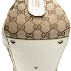 Sac bandoulière Web Princy Boston toile monogrammée blanche