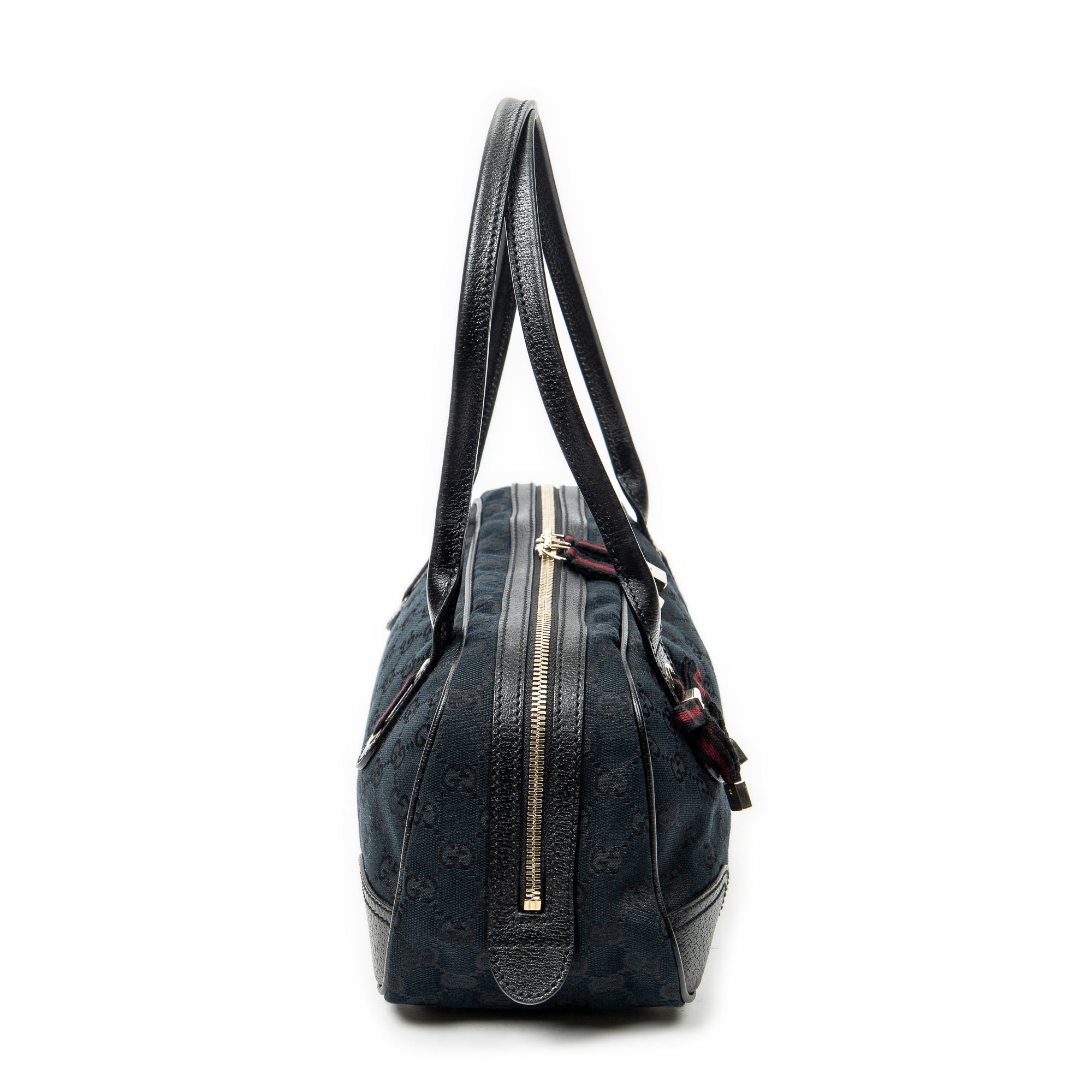 Shoulder Bag Web Princy Boston Black Monogrammed Canvas