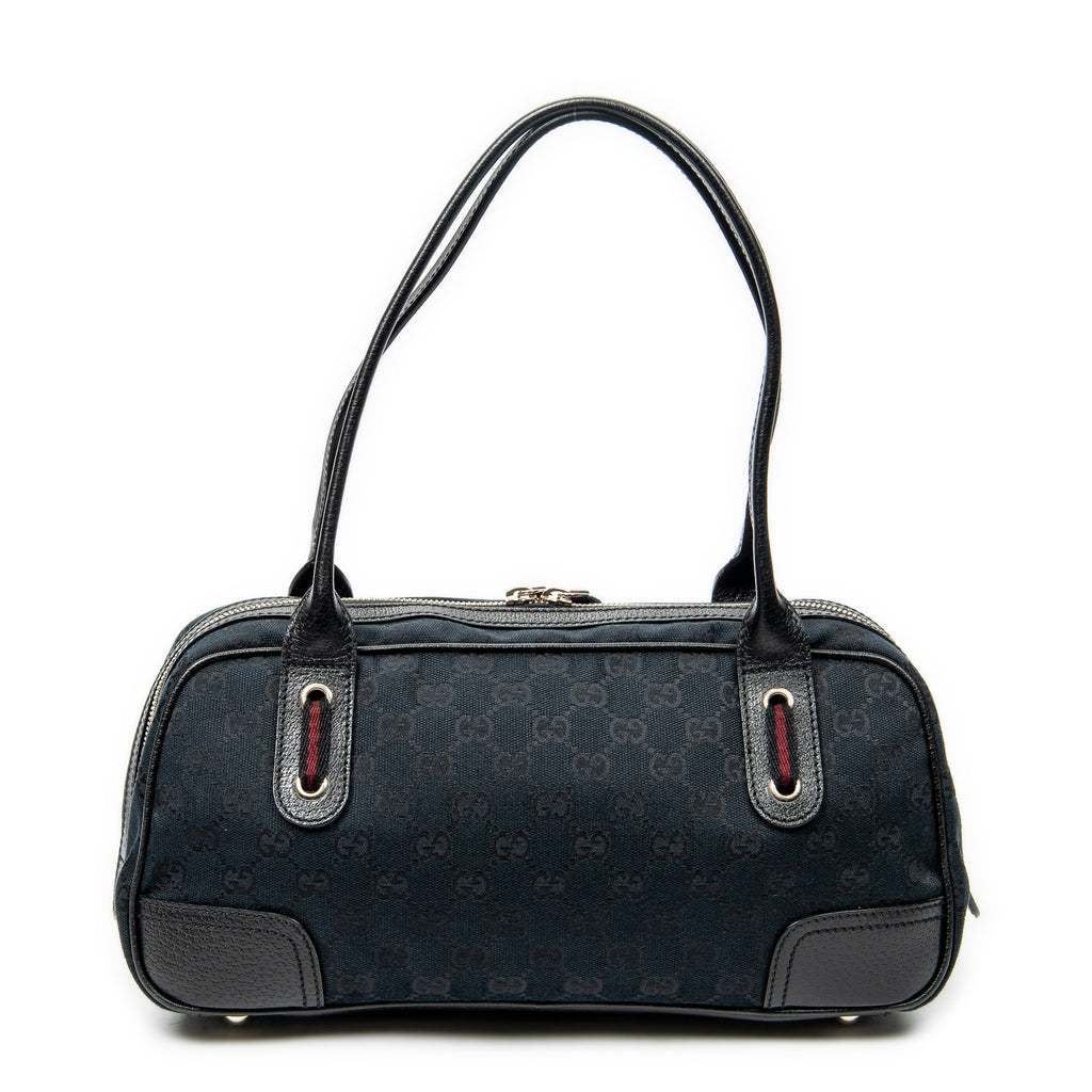 Shoulder Bag Web Princy Boston Black Monogrammed Canvas