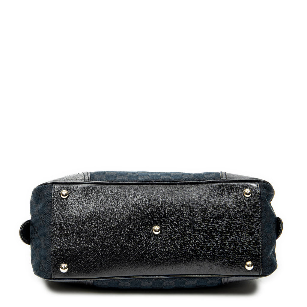 Shoulder Bag Web Princy Boston Black Monogrammed Canvas