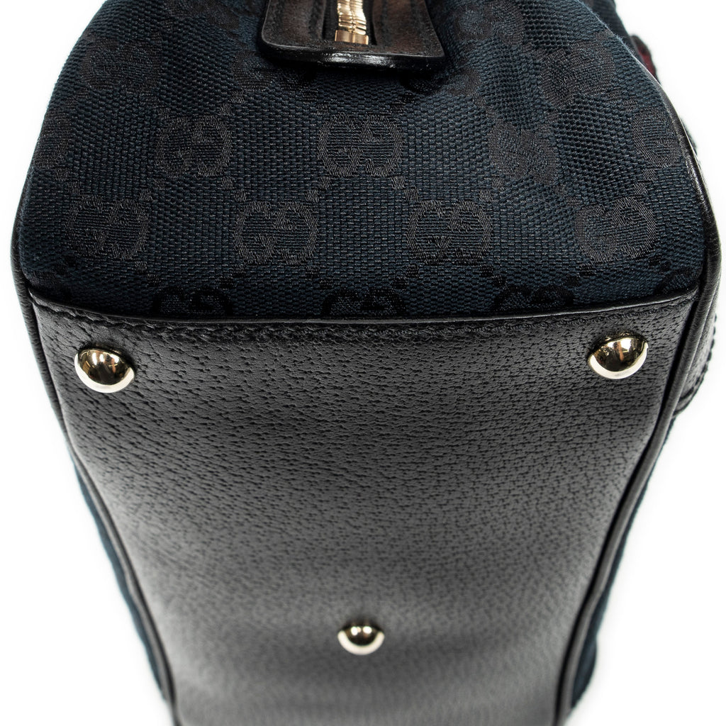 Shoulder Bag Web Princy Boston Black Monogrammed Canvas
