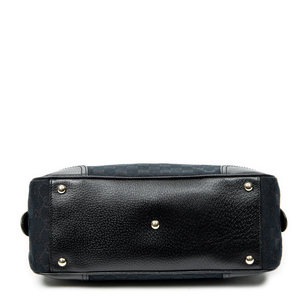 Shoulder Bag Web Princy Boston Black Monogrammed Canvas
