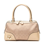 Handbag Lovely Heart Boston Light Pink Monogrammed Canvas