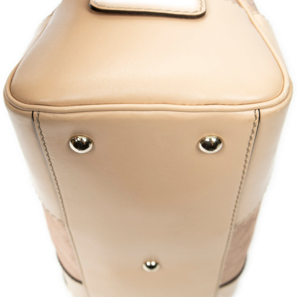 Handbag Lovely Heart Boston Light Pink Monogrammed Canvas