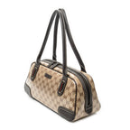 Shoulder Bag Web Princy Boston Brown Monogrammed Crystal Coated Canvas