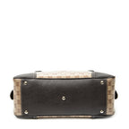 Shoulder Bag Web Princy Boston Brown Monogrammed Crystal Coated Canvas