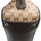Shoulder Bag Web Princy Boston Brown Monogrammed Crystal Coated Canvas