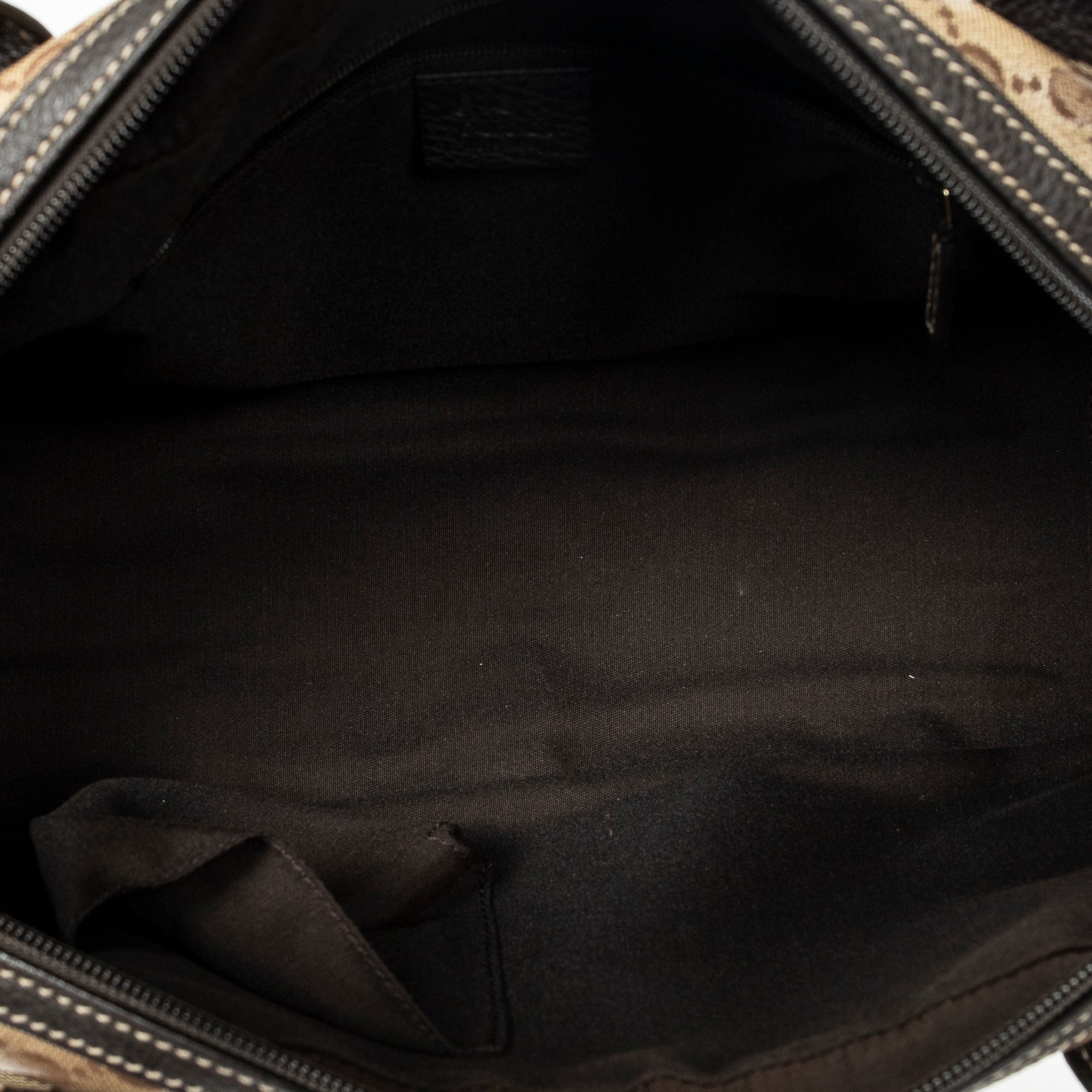 Shoulder Bag Web Princy Boston Brown Monogrammed Crystal Coated Canvas