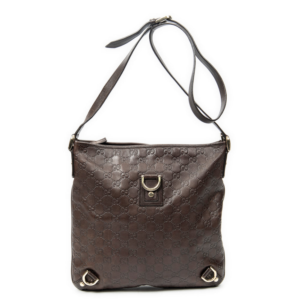 Shoulder Bag Abbey Crossbody Dark Brown Guccissima Leather