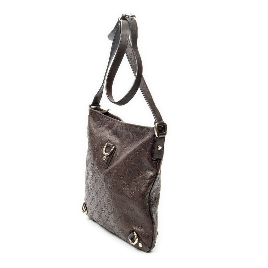 Shoulder Bag Abbey Crossbody Dark Brown Guccissima Leather