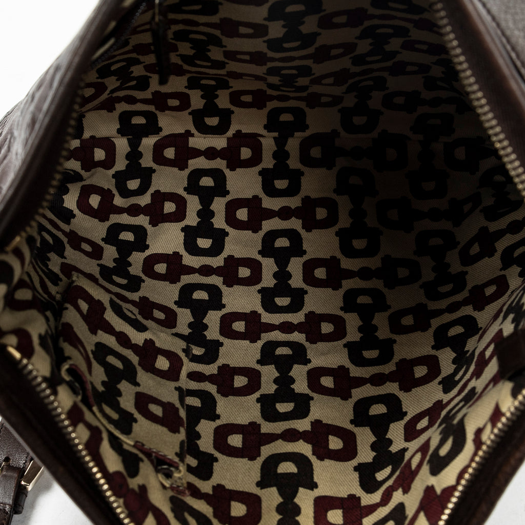 Shoulder Bag Abbey Crossbody Dark Brown Guccissima Leather