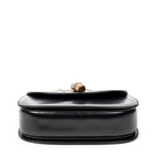 Shoulder Bag Medium Bamboo Top Handle Flap Black Smooth Calfskin Leather