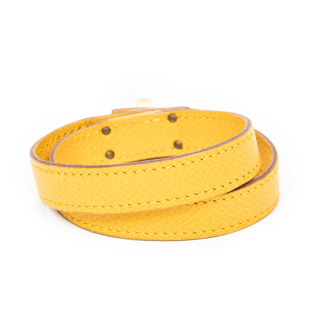 Bracelet Kelly Double Tour Bracelet Yellow Courchevel Leather