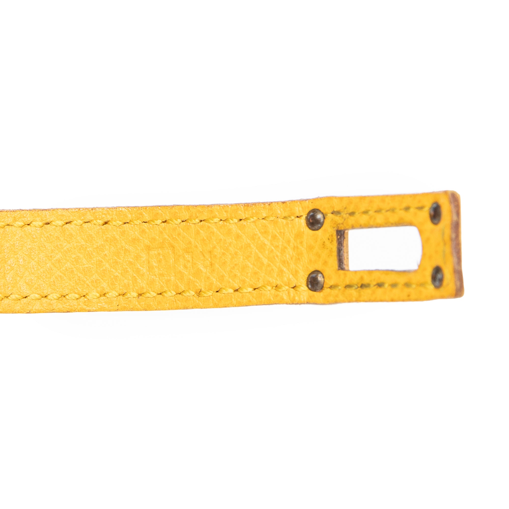 Bracelet Kelly Double Tour Bracelet Yellow Courchevel Leather